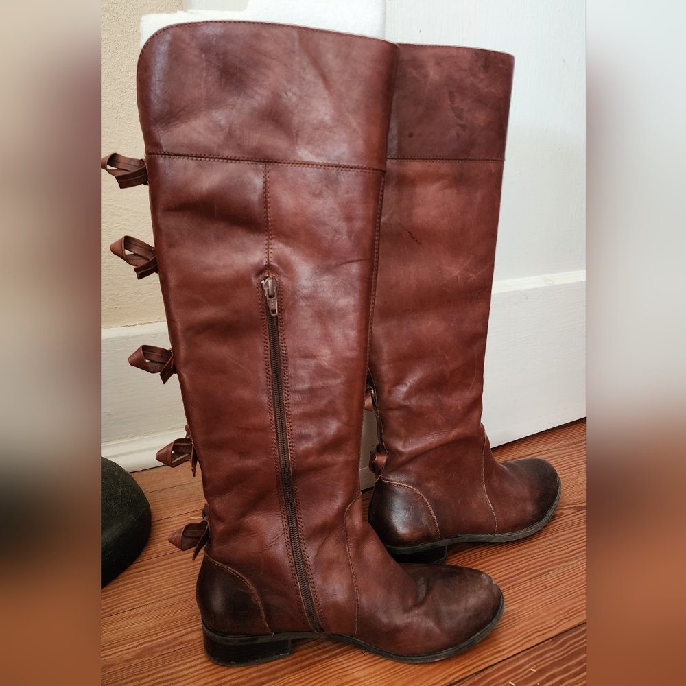 Gianni Bini Mirinda Bow Back Riding Boots